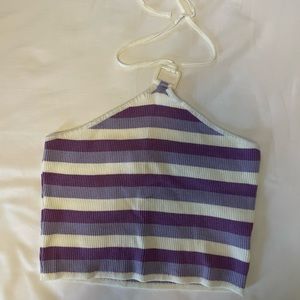 Purple Knit Halter Top